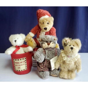 GANZ & BOYDS Cottage Collectibles Stuffed Animal Plush Bears Set Lot